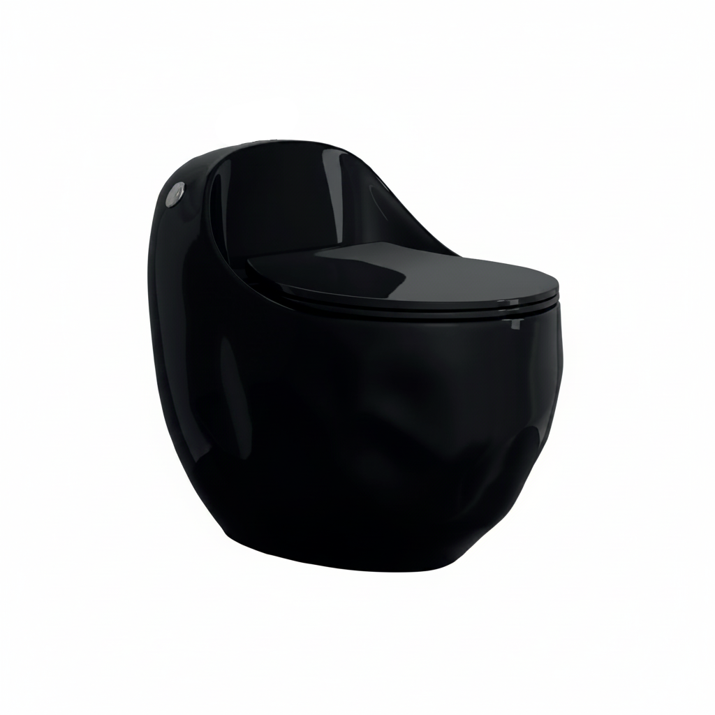 INODORO ONE PIECE ROCOSO GAIA + TAPA ASIENTO Y ACCES. NEGRO (670X470X625) - FRATELLI PREMIUM
